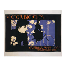 Load image into Gallery viewer, Digitally Restored and Enhanced 1896 Victor Bicycles Women Cycling Poster - Art Nouveau Era - Victorian Sports Art - Archival Reproduction
