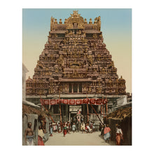 Load image into Gallery viewer, Digitally Restored and Enhanced 1890 India Temple Print - Madura Gopura Dravidian Architecture - Victorian Travel India - Archival Print
