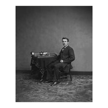 Load image into Gallery viewer, Digitally Restored and Enhanced 1870 Thomas Edison Print - Young Inventor Portrait Brady-Handy - Phonograph Pioneer Gilded Age - Archival Print
