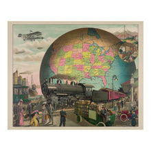 Load image into Gallery viewer, Digitally Restored and Enhanced 1910 Transportation Print - Twentieth Century Railroad Aviation Ships - Progressive Era Technology - Archival Print
