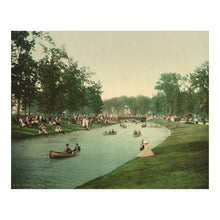 Load image into Gallery viewer, Digitally Restored and Enhanced 1898 Belle Isle Grand Canal Print - Detroit Michigan Olmsted Park - Urban Recreation Landscape - Archival Print
