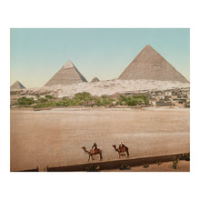 Load image into Gallery viewer, Digitally Restored and Enhanced 1890 Egypt Print - El Kafr Village Giza Pyramids - Cairo Ancient Landscape Victorian Era - Archival Print
