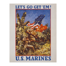 Cargar imagen en el visor de la galería, Digitally Restored and Enhanced 1942 US Marines Poster - Lets Go Get Em WWII Recruitment - Pacific Theater Military Propaganda - Archival Print
