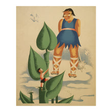 Cargar imagen en el visor de la galería, Digitally Restored and Enhanced 1941 WPA Library Poster - Jack and the Beanstalk Fairy Tale - Federal Art Project Childrens - Archival Print
