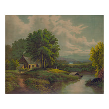 Cargar imagen en el visor de la galería, Digitally Restored and Enhanced 1884 Summer in Ohio Print - Gilded Age Pastoral Family Scene - Midwest Victorian Landscape - Archival Print
