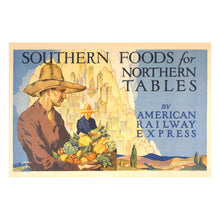 Cargar imagen en el visor de la galería, Digitally Restored and Enhanced 1927 Southern Foods Poster - American Railway Express Agriculture - Roaring Twenties Rail Commerce - Archival Print
