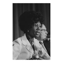 Cargar imagen en el visor de la galería, Digitally Restored and Enhanced 1971 Shirley Chisholm Portrait Print - Congressional Black Caucus Speech - Founding Member Pioneer - Archival Print
