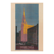 Cargar imagen en el visor de la galería, Digitally Restored and Enhanced 1925 Chicago Temple Photo - Gothic Revival Skyscraper - Elevated Railway Roaring Twenties Urban - Archival Print
