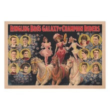 Load image into Gallery viewer, Digitally Restored and Enhanced 1899 Ringling Bros Circus Poster Print - Champion Riders Equestrian Show - Gilded Age Entertainment - Archival Print
