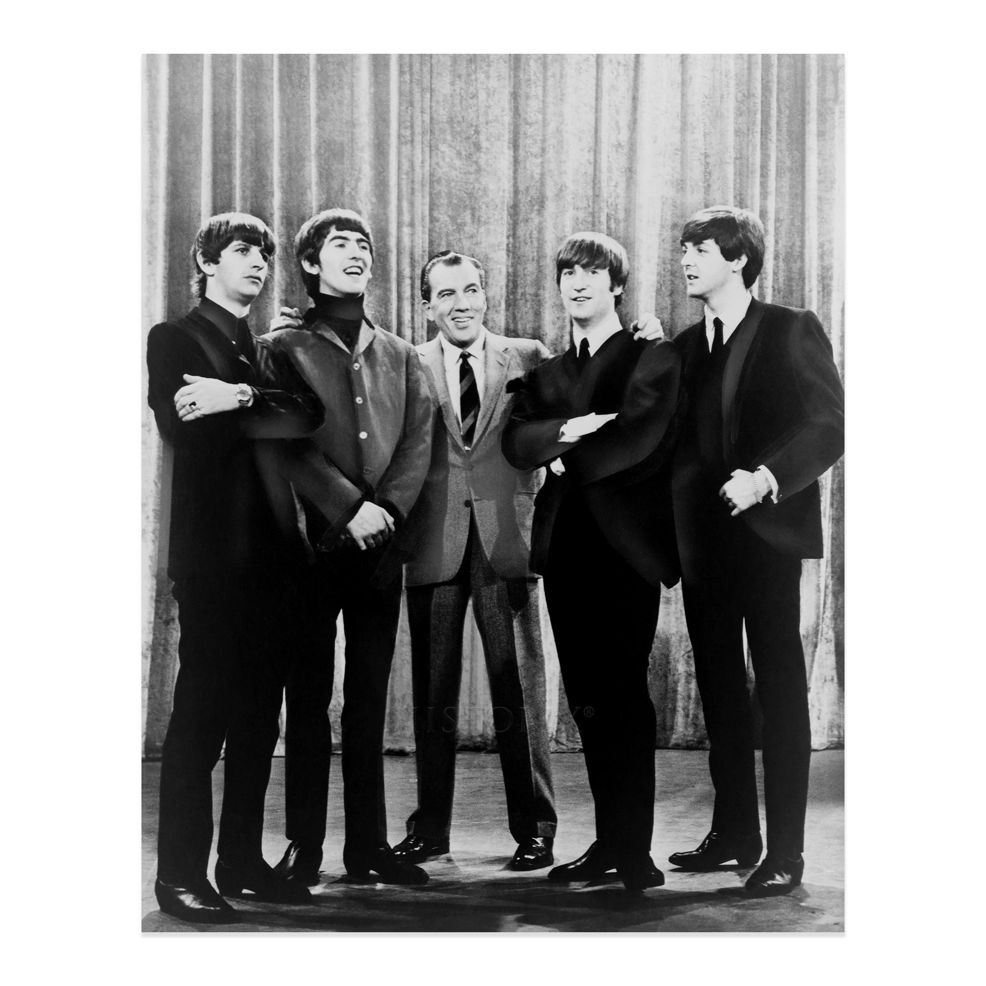 1964 Ed Sullivan & The Beatles Portrait Photo Print Wall Art
