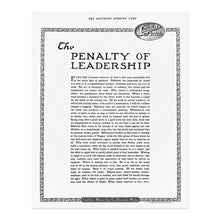Cargar imagen en el visor de la galería, Digitally Restored and Enhanced 1914 The Penalty of Leadership Photo Print - The Penalty of Leadership on The Saturday Evening Post Vintage Poster Print
