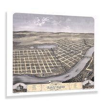 Cargar imagen en el visor de la galería, Digitally Restored and Enhanced 1869 Saint Cloud Stearns County Minnesota Map Poster - Old Bird&#39;s Eye View of the City of St Cloud MN Map Wall Art Print
