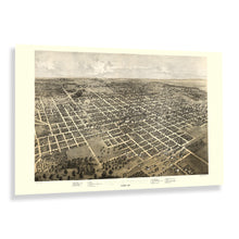Load image into Gallery viewer, Digitally Restored and Enhanced 1867 Bloomington Illinois Map Poster - Vintage Bird&#39;s Eye View of Bloomington City Map of Illinois Poster Print Wall Art
