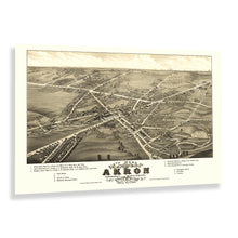 Load image into Gallery viewer, Digitally Restored and Enhanced 1882 Sixth Ward of Akron Ohio Map Poster - Vintage Bird&#39;s Eye View of Middlebury Summit County Ohio Map Wall Art Print

