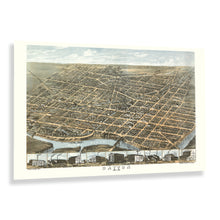 Cargar imagen en el visor de la galería, Digitally Restored and Enhanced 1870 Dayton Ohio Map Poster - Vintage Bird&#39;s Eye View Perspective Map of Dayton Ohio - Old Map of Ohio Wall Art Print
