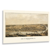 Load image into Gallery viewer, Digitally Restored and Enhanced 1862 Fredericksburg Virginia Map Print - Vintage Map of Virginia Poster - Old View of Fredericksburg VA Map
