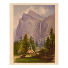 Load image into Gallery viewer, Digitally Restored and Enhanced 1871 Yosemite Bridalveil Fall Landscape Art Print - California Waterfall Scenery - Museum-Quality Print
