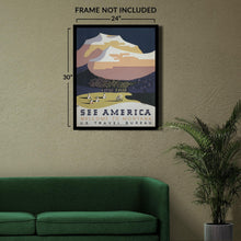 Cargar imagen en el visor de la galería, Digitally Restored and Enhanced 1936 Montana Mountains Tipi See America WPA Federal Art Project Travel Poster - Depression Era Art Deco - Archival Reproduction

