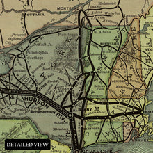 Load image into Gallery viewer, Digitally Restored and Enhanced 1876 New York Central Hudson River Railroad Map - Centennial Era Transportation Cartography - American Heritage - Museum Print
