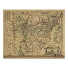 Load image into Gallery viewer, Digitally Restored and Enhanced 1871 Eastern United States Railroad Map - Reconstruction Era Cartography - Industrial Transportation Network - Archival Print
