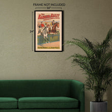 Load image into Gallery viewer, Digitally Restored and Enhanced 1900 Barnum &amp; Bailey Circus Poster - Exciting Hurdle and Jockey Races - Victorian Equestrian - Archival Print
