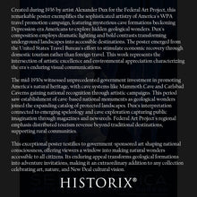 Load image into Gallery viewer, Digitally Restored and Enhanced 1936 See America Cave Travel Poster - WPA Federal Art Project - Depression Era Tourism Adventure - Gallery-Quality Print
