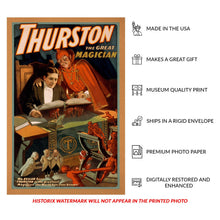 Load image into Gallery viewer, Digitally Restored and Enhanced 1910 Thurston the Great Magician Poster - Vintage Magic Show Lithograph - Edwardian Era Stage Performance Art - Museum-Quality Print
