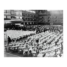 Load image into Gallery viewer, Digitally Restored and Enhanced 1964 Elijah Muhammad Photo Print - Old Photo of Elijah Muhammad Addressing an Assembly of Muslim Followers Wall Art Poster
