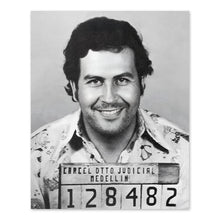 Load image into Gallery viewer, Digitally Restored and Enhanced 1976 Pablo Escobar Photo Print - Vintage Photo of Pablo Escobar Mugshot Poster Wall Art - Old Photo of Pablo Escobar Poster
