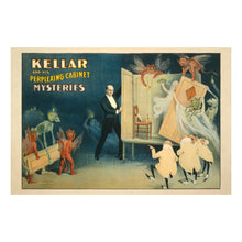 Load image into Gallery viewer, Digitally Restored and Enhanced 1894 Kellar Perplexing Cabinet Mysteries Magic Poster - Victorian Era Magician - Entertainment History Art - Archival Reproduction
