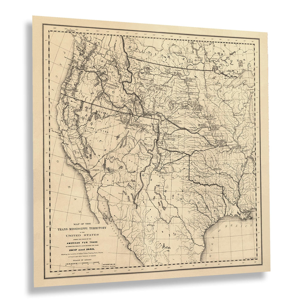 1902 Trans-Mississippi Map Poster - Vintage Map of Trans-Mississippi of United States - Old Map of Mississippi Wall Art