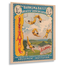 Load image into Gallery viewer, Digitally Restored and Enhanced 1896 Barnum &amp; Bailey Circus Poster - World-Famous Silbons Trapeze Artists - Gilded Age Aerial Act - Archival Print
