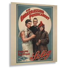 Load image into Gallery viewer, Digitally Restored and Enhanced 1914 An Embarrassing Predicament Silent Film Poster - Early Cinema Comedy Entertainment - Theatrical Advertisement - Archival Print
