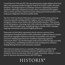 Cargar imagen en el visor de la galería, Digitally Restored and Enhanced 1936 New York City Storekeeper Food Safety Public Health WPA Federal Art Project Poster - Depression Era Art Deco - Archival Reproduction
