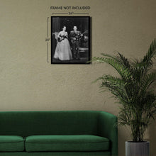 Load image into Gallery viewer, Digitally Restored and Enhanced 1957 Les Paul &amp; Mary Ford Photo Print - Vintage Portrait Photo of Les Paul and Mary Ford Playing Guitar Poster
