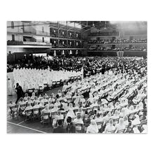 Load image into Gallery viewer, Digitally Restored and Enhanced 1964 Elijah Muhammad Photo Print - Old Photo of Elijah Muhammad Addressing an Assembly of Muslim Followers Wall Art Poster
