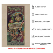 Load image into Gallery viewer, Digitally Restored and Enhanced 1886 St Joseph Michigan Seamless Hosiery Advertising Poster - Victorian Era Fashion Trade Art - Americana History - Archival Reproduction

