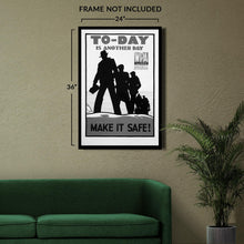 Load image into Gallery viewer, Digitally Restored and Enhanced 1937 Illinois Make It Safe Workplace Safety WPA Federal Art Project Poster - Depression Era Art Deco - Archival Reproduction
