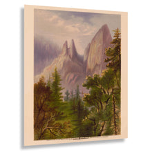 Load image into Gallery viewer, Digitally Restored and Enhanced 1871 Yosemite Cathedral Spires Landscape Art Print - California Mountain Scenery - Museum-Quality Print
