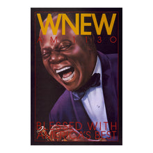 Cargar imagen en el visor de la galería, Digitally Restored and Enhanced 1985 Louis Armstrong WNEW AM 1130 New York Jazz Poster - Music Legend Radio History - Archival Reproduction
