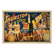 Load image into Gallery viewer, Digitally Restored and Enhanced 1910 Thurston Magician Poster - All Out of a Hat - Vaudeville Golden Age Theater Magic - Archival Print
