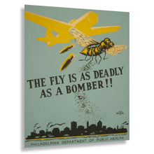Load image into Gallery viewer, Digitally Restored and Enhanced 1941 The Fly is Deadly as a Bomber WWII Military Poster - World War II Public Health Propaganda - Archival Reproduction
