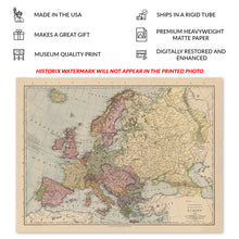 Cargar imagen en el visor de la galería, Digitally Restored and Enhanced 1912 Europe Map Poster - Vintage Library Atlas Map of Europe Poster - Old Map of Europe Wall Art Print
