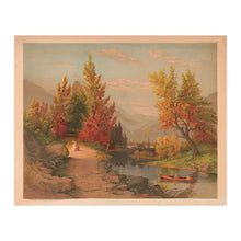 Load image into Gallery viewer, Digitally Restored and Enhanced 1882 Autumn on the Lehigh River Pennsylvania Victorian Landscape Print - American Scenic Art - Archival Reproduction
