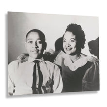 Load image into Gallery viewer, Digitally Restored and Enhanced 1950 Emmett Till Photo Print - Vintage Photo of Emmett Till &amp; Mamie Till Wall Art Print - Old Photo of Emmett Till Poster
