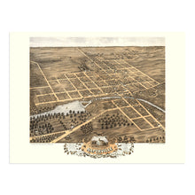 Cargar imagen en el visor de la galería, Digitally Restored and Enhanced 1869 Naperville Illinois Map Poster - Old Bird&#39;s Eye View of Naperville IL - Naperville Dupage County Illinois Wall Art
