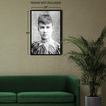 Load image into Gallery viewer, Digitally Restored and Enhanced 1890 Nellie Bly Photo Print - Vintage Portrait Photo of Journalist Elizabeth Cochrane Seaman Poster
