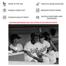 Load image into Gallery viewer, Digitally Restored and Enhanced 1953 Jackie Robinson &amp; Pee Wee Reese Print Photo - Old Photo of Brooklyn Dodgers Jackie Robinson and Pee Wee Reese Wall Art
