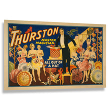 Load image into Gallery viewer, Digitally Restored and Enhanced 1910 Thurston Magician Poster - All Out of a Hat - Vaudeville Golden Age Theater Magic - Archival Print
