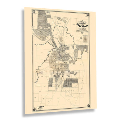 Digitally Restored and Enhanced 1880 Fort Worth Map Print - Vintage Map of Fort Worth Texas and Vicinity - Historic Fort Worth Texas Map Wall Art Poster 